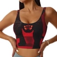 thumbnail image 2 of Picia Black Panther Red Background Sports Bra for Women,Padded Strappy Sports Bras Medium Support Yoga Bra with Removable Cups,Running Yoga Bra-X-Large, 2 of 9