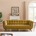 thumbnail image 2 of Alosio Mid-Century Modern Chesterfield Tufted Back Gold Velvet Living Room Sofa, 2 of 7