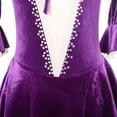 thumbnail image 6 of LIUHUO Custom Figure Skating Dress Girls Women Purple Velvet Material Diamond Bow Decoration Princess style Design, 6 of 10
