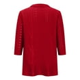 thumbnail image 5 of Fznquz Bolero Plus Size Cardigan for Women Red Open Front Lightweight Cardigan Shrug Sweater 3/4 Sleeve Jacket, 5 of 6
