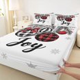 thumbnail image 3 of Homewish Xmas Buffalo Ball Queen Sheet Sets for Kids, Kawaii Winter Snowflake Flat Sheet, Merry Christmas Queen Fitted Sheet, Luxury Bedroom Decor, 4 Pieces, 3 of 7