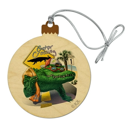 Alligator Gator Crossing Sunglasses Vacation Wood Christmas Tree Holiday