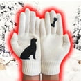 thumbnail image 2 of 1 par de mujeres de invierno de pantalla táctil Guantes de perro caliente de lana forrada de punto de puño elástico de mensajes de texto Guantes de dedo dividido engrosada Guantes de lana, 2 of 5