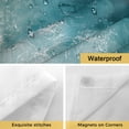 thumbnail image 5 of No Hook Shower Curtain with Snap in Liner, Teal Blue Coastal Ocean Beach Theme Waterproof Fabric Bathroom Curtain Mesh Top Window, Wave Coastal Sandbeach Shower Curtains 72x84in, 5 of 9