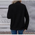 thumbnail image 5 of Smupbvky Womens Cable Knit Sweater Funnel Neck Button Pullover Trendy Winter Casual Cuffes Long Sleeve Thick Tops (M, Black), 5 of 7