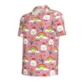 thumbnail image 2 of Vsdgher Cartoon Chicken Print Men's Short Sleeve Stretch Polo Shirt, Moisture-Wicking Performance Polo Shirt, 2 of 8
