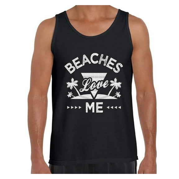 Awkward Styles Beaches Love Me Summer Tanks for Men Beach Tanks Funny Summer Gifts for Him Summer Beach Tank Top Summer Vacation Tshirt Vacay Vibes T-Shirt Summer Party Outfit Beach Party Tank Top