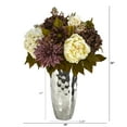 thumbnail image 2 of 22in. Peony, Hydrangea and Dahlia Artificial Arrangement in Silver Vase, 2 of 3