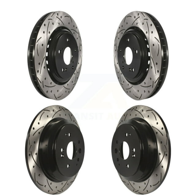 DS-One Front Rear Coated Drilled Slotted Disc Brake Rotors Kit for Car 2014-2016 Acura MDX KD-100348