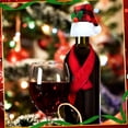 thumbnail image 6 of Dalrosia Christmas Wine Bottle Cover Set Red Black Buffalo Plaid Mini Xmas Santa Hat Scarf for Christmas Party Table Decorations Wine Bottle Décor, 6 of 6