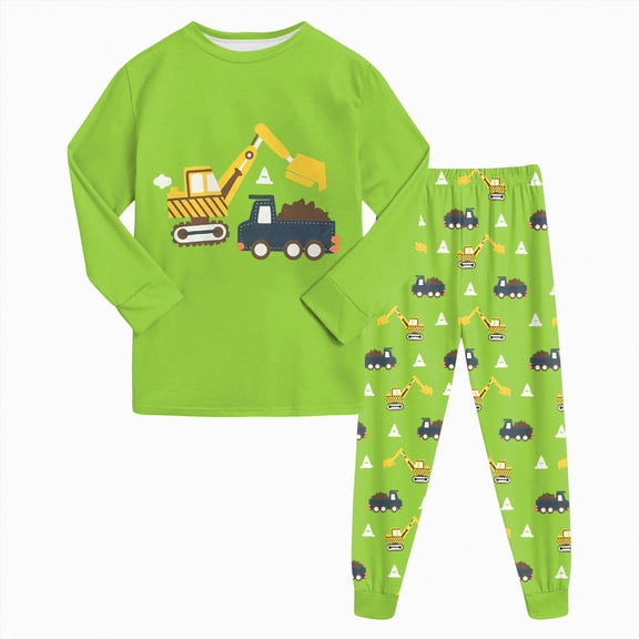 UAYOTSE Big Boy Cute Pajama Sets Long Sleeve Crew Neck Sleepwear 2 Piece PJS Graphic Print Jammies ,Sizes 6-7 Years