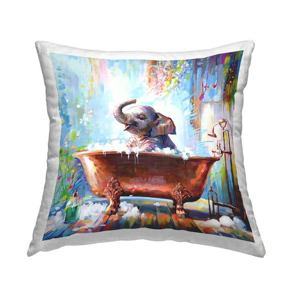 Stupell Industries Ballerina with Modern Splash Decorative Printed Throw Pillow Design by Leon Devenice.