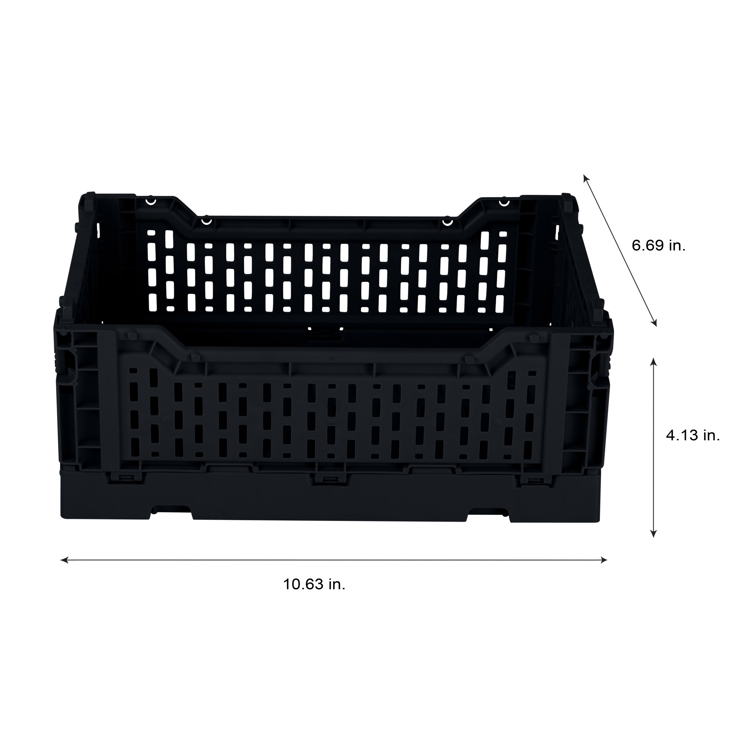 Simplify 4LT Collapsible Plastic Storage Crate in Black