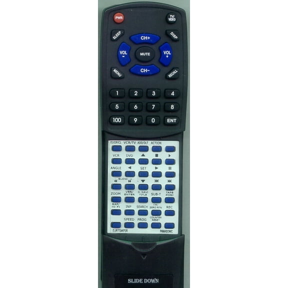 Replacement Remote for PANASONIC RTEUR7724KF0R, EUR7724KF0R, PVD4745S, AGVP320, PVD4745K, PVD4744SK, PVD4745