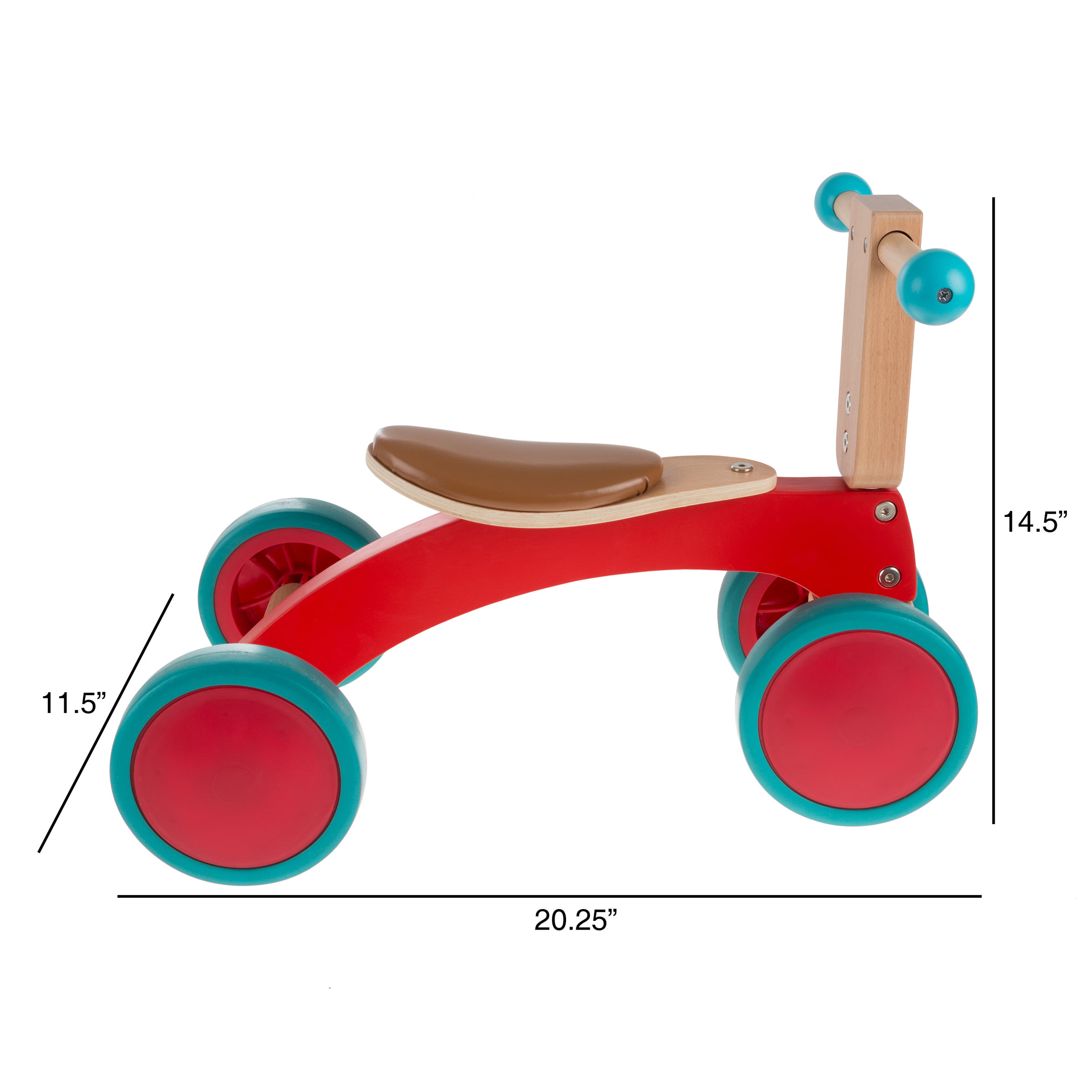 Push Play 80-JW201 Walk Wooden Balance Bike for Toddlers 1-2 Years Old-Ride Or Pull Toy-Perfect for Boys and Girls Hey 