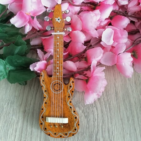 India Meets India Wooden Decorative/Collectible Item Guitar [Brown], Decorative Magnetic Miniature for Refrigerator/Locker/Boards, Collectible Miniature for Home Décor/Offices, 6.5 INCHES