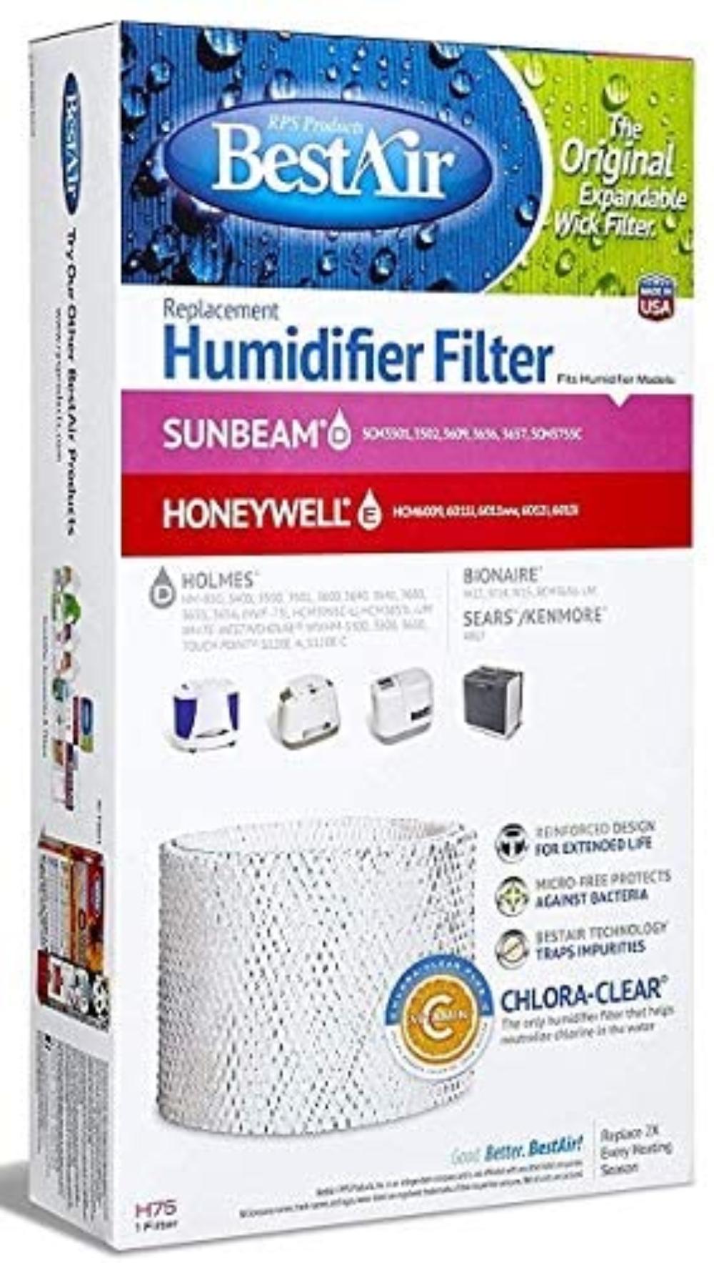 Quantity 2 BestAir H75 Extended Life Replacement Humidifier Wick Filter Quantity 2 BestAir H75 Extended Life Replacement Humidifier Wick Filter