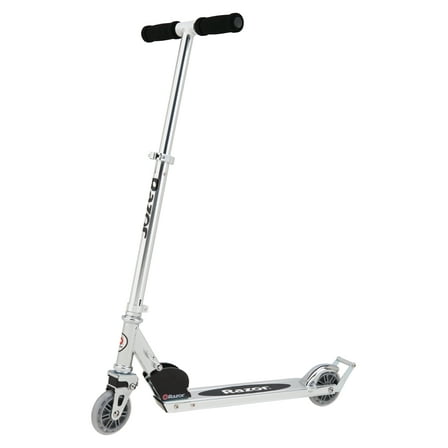 Razor A2 Folding Kick Scooter – Clear/Black, Wheelie Bar, Lightweight, for Child Ages 5 , Unisex