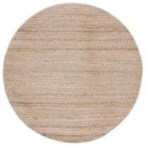 SAFAVIEH Natural Fiber Beulah Striped Area Rug, Ivory/Natural, 7' x 7' Round