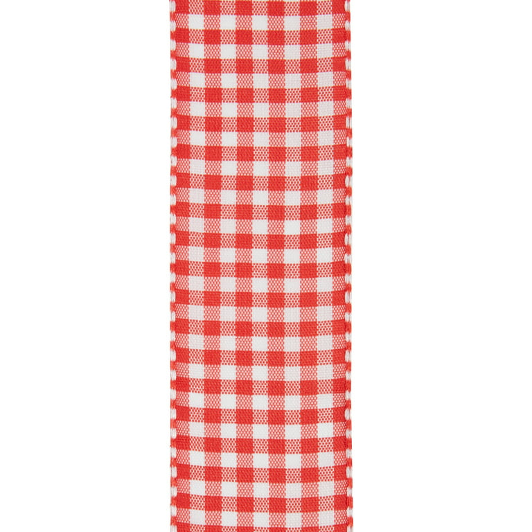 Offray Ribbon, Red 1 1/2 inch Gingham Woven Ribbon for Sewing