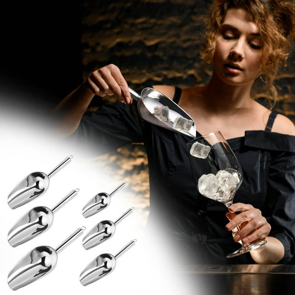 Commercial Grade Aluminum Ice Scoop with Ergonomic Handle, Heavy Duty One Piece Construction for Crushed Ice, Candy, Flour & Cereal Displays, Perfect for Home Bars & Professional Vending