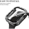 thumbnail image 6 of Apple Watch Case Series 8, Series 7 for 45mm Diamond Glitter Watch Case Built-in Tempered Glass Screen Protector, Guard Bumper Full Coverage Cover for Apple Watch Series 8 and Series 7, Black 45mm, 6 of 7