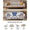 thumbnail image 3 of American Flag Sofa Covers for 3 Cushion,Washable Couch Cover for Sectional Sofa Slipcovers with Tassel,4th of July Red Blue Patriotic Memorial Day Loveseat Covers Futon Cover Throw Blanket 71x118, 3 of 8