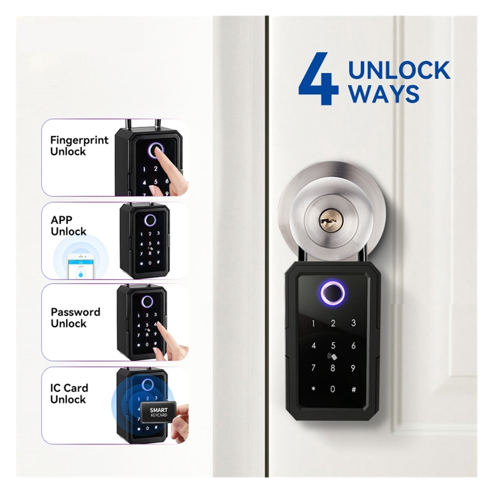 Key Safe Box Outdoor,Security Intelligent Password Storage Lock Tuya or TTLock APP Key Box Anti-theft box ,Security and Anti-Theft