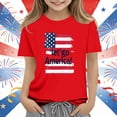 thumbnail image 2 of Afuyipoi Independence Day Kids T-Shirt July 7th Patriotic Graphic Tee Summer Shirt Print Youth Holiday Celebration Apparel Red Size 4-5 Years, 2 of 6