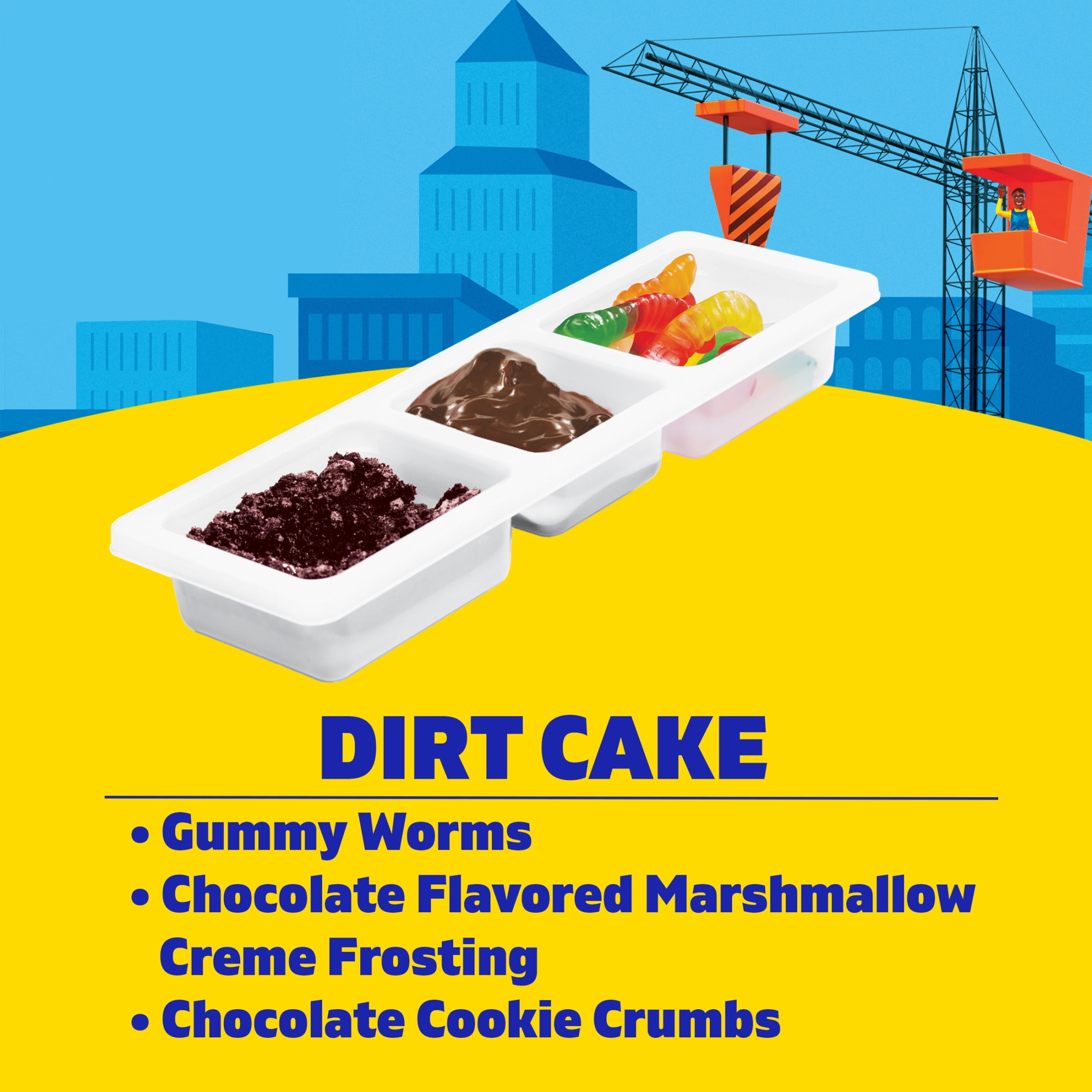 Lunchables Dirt Cake with Gummy Worms Kids Lunch Snack Dessert, 1.95 oz Box Tray, Shelf-Stable