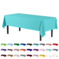 thumbnail image 1 of Exquisite Nappe en Plastique Aqua - 54 Pouces x 108 Pouces - Usage Intensif - Jetable - Unité Unique, 1 of 6