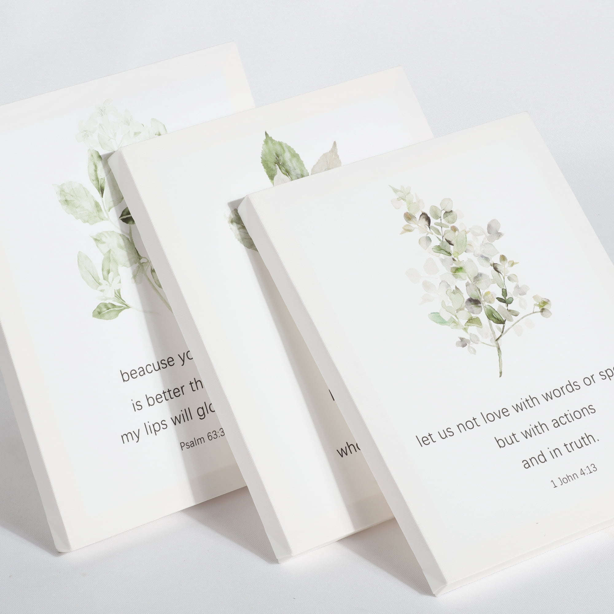 10"x8" Set of 3 Canvas Wall Art Modern Home Decorations Print Painting -Bible