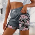 thumbnail image 4 of KPOPLK Women's Sweat Shorts with Pockets 2 in 1 Liner Drawstring Shorts Summer Workout Casual Lounge Shorts Size XL,Dark Gray, 4 of 9