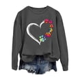 thumbnail image 4 of GPOECD Chandail en Molleton Sans Capuche à Manches Longues pour Femmes, Col Rond, Coupe Ample, Confortable, Gris Foncé, S, 4 of 5