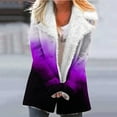 thumbnail image 2 of Women's Winter Warm Jackets Fashion Zip Up Plus Size Composite Plush Button Lapels Jacket Outwear Coat, 2 of 5