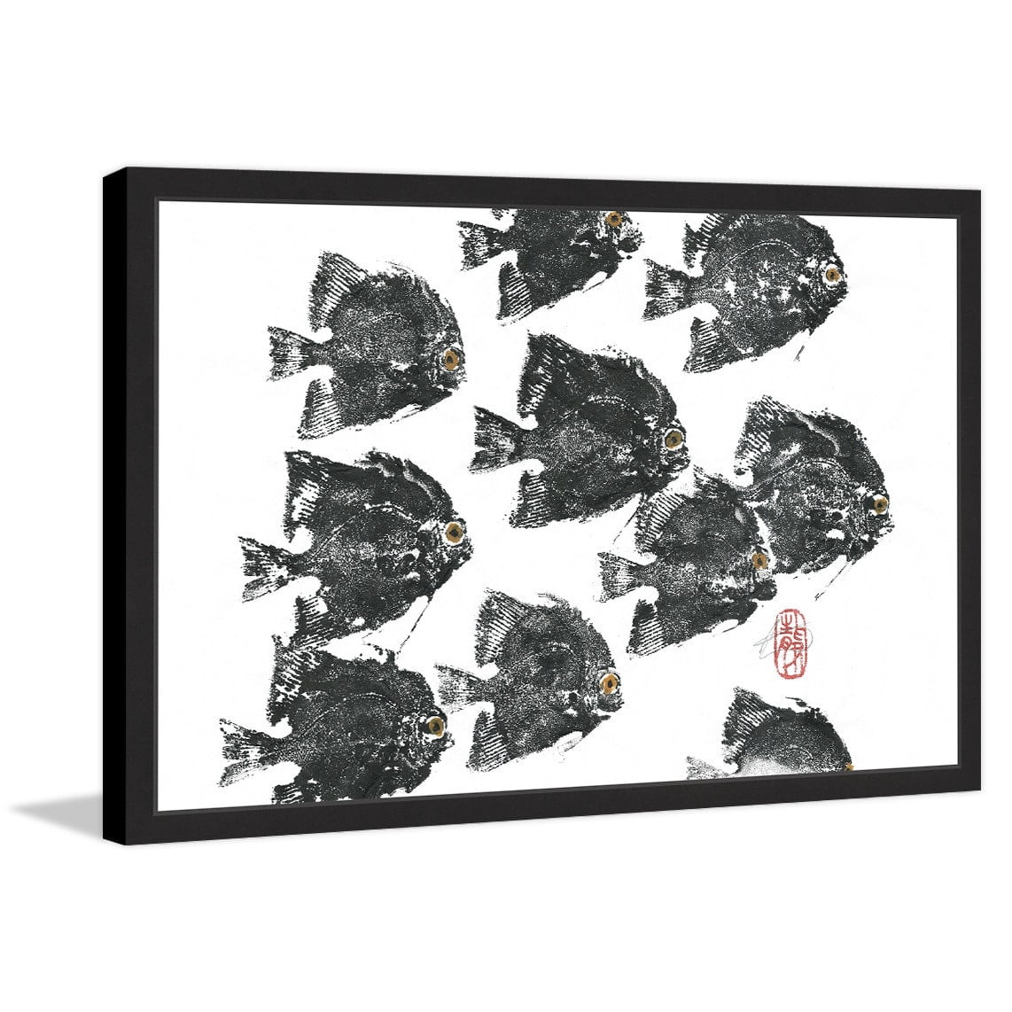 "Racing Fish II" Framed Painting Print