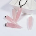 thumbnail image 3 of EOEMY Natural Quartz Crystal Bullet Pendant Chakra Stone Necklace Amulet Reiki Healing-Pink Rose Quartz-10Pcs, 3 of 3