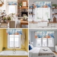 thumbnail image 5 of Summer Ocean Valance Curtain for Windows Coastal Jellyfish Orange Corals Shells Teal Wooden Rod Pocket Curtain Valances Short Window Treatments for Kitchen Bathroom Laundry Basement 60 x 18 Inch, 5 of 9