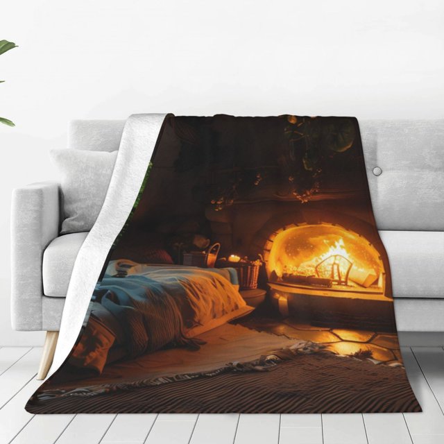 Balery Cozy Tree Hole Cabin Manta de Felpa Suave y Acogedora – Cobija de Franela Aterciopelada para Cama, Lavable y Cálida para Sofá, Mascotas, Transpirable-50"x40"