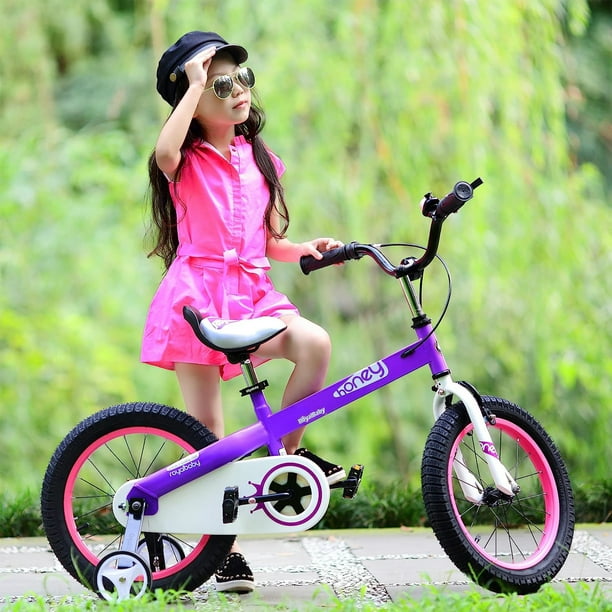 Royalbaby Cubetube Honey 16 Inch Kids Bike W Training Wheels Kickstand Purple Purple 16 Inch