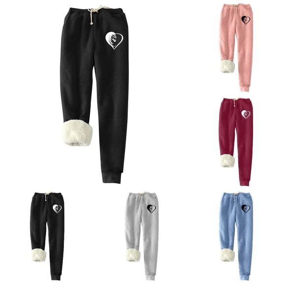 Kelon Women's Casual Pants, Women's Warm Sherpa Lined Athletic Sweatpants Jogger Fleece Pants with Pockets Winter Warm Jogger Sweatpants, S