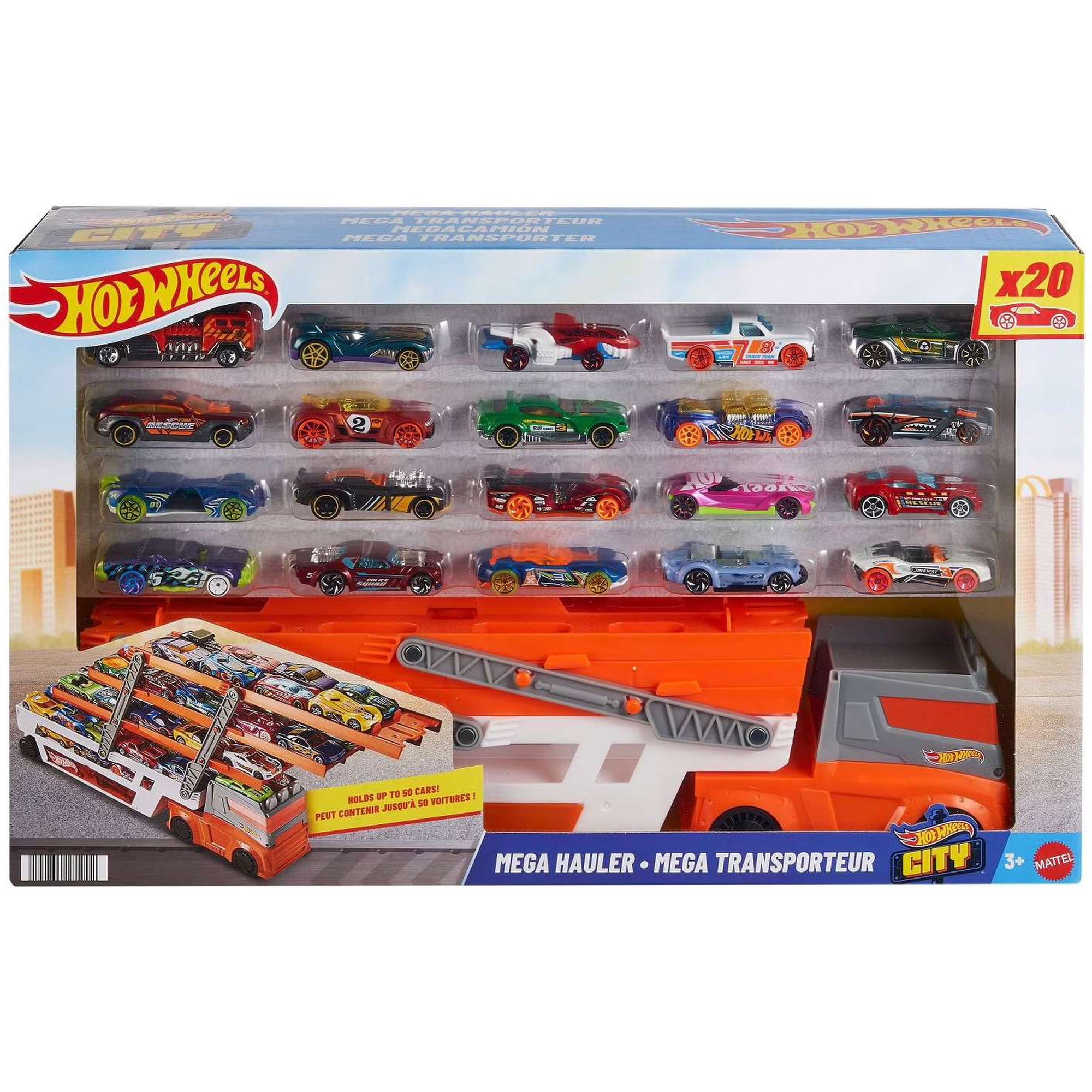 Hot Wheels City Mega Hauler Playset [Includes 20 Cars!]
