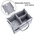 thumbnail image 4 of Diaper Bag Foldable Baby Diaper Caddy Organizer, Portable Nursery Storage Basket with Changeable Compartments (Light Gray), 4 of 5
