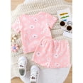 thumbnail image 5 of Gupgi 0-3Y Toddler Girl 2 Pcs Set Short Sleeve Daisy Print Tops Shorts Infant Baby Summer Clothes Outfits, 5 of 9