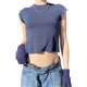 thumbnail image 1 of SAYOO , camisetas de manga corta para mujer, camisetas cortas casuales de verano a rayas con cuello redondo para ropa de calle SAYOO  Casual, 1 of 9