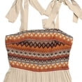 thumbnail image 5 of Mifsaly Womens Jumpsuits for Summer Boho Patterned Sleeveless Romper with Tie Shoulder Straps and Pockets Beach Vacation Casual One Piece Outfits Beige,XL, 5 of 9