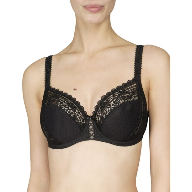 Maison LeJaby Elixir G51533-04 Women's Hanae Black With Lace Underwired  Non-Padded Full Cup Bra 36E UK (95E FR) 