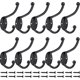 thumbnail image 5 of Ganchos de pared, 10 Uds. Ganchos para abrigos, ganchos para toallas para colgar abrigos, ganchos para bata negros dobles sin óxido, montados en la pared con tornillos para llave,, 5 of 5