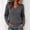 Gray, variant on Fesfesfes Women's V-Neck Drop Shoulder Knit Sweater with Side Slit Long Sleeve Loose Fit Solid Color Soft Warm Casual Pullover Top for Fall Winter Daily Wear