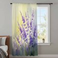 thumbnail image 4 of Lavender Sheer Curtains 54 Inches Long, Purple Floral Spring Country Nature Wildflower Plant Light Filering Curtains, Breathable Simi Curtain Privacy Drapes for Kitchen Bathroom Window Treatment, 4 of 9